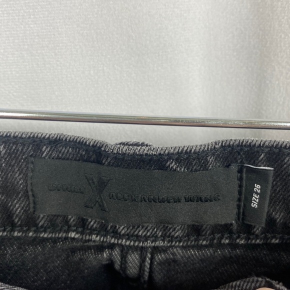 Alexander Wang x Denim Grey Aged Denim Skirt Chunky Side Zipper - Size 26 - Picture 7 of 13